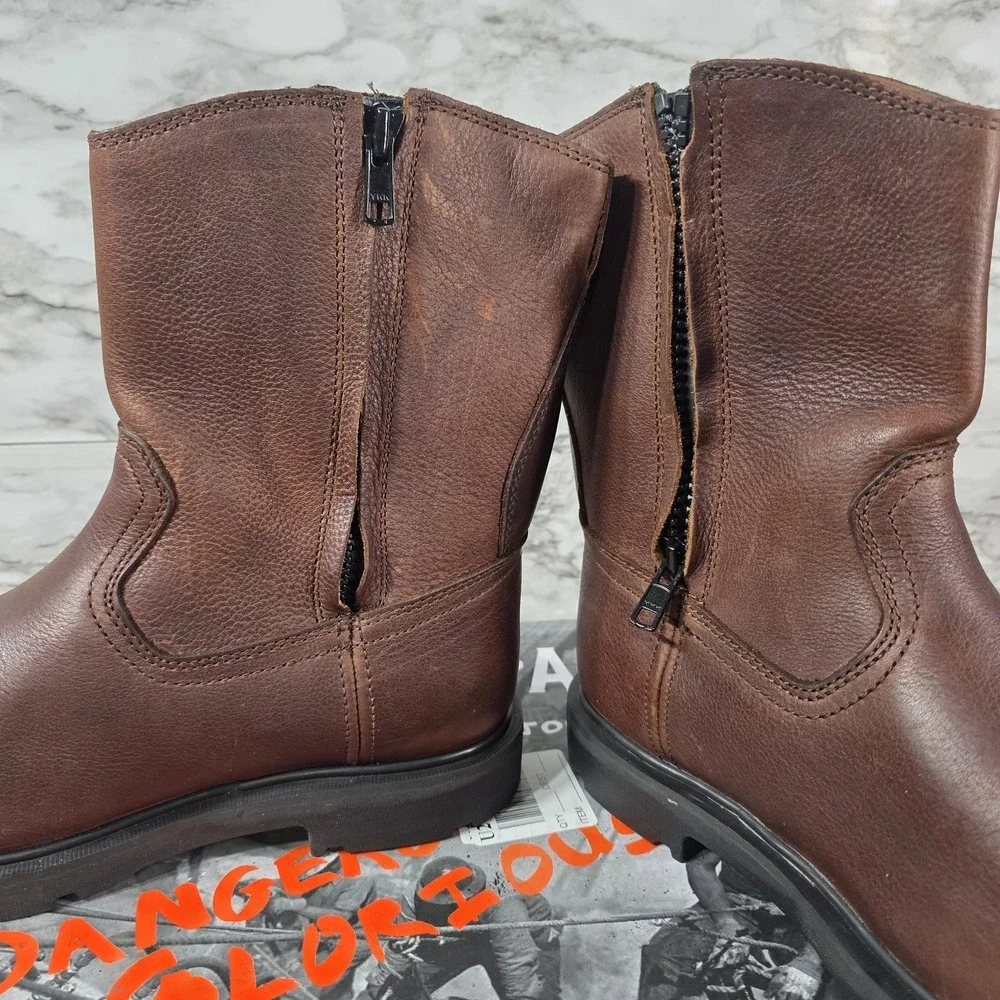 IRON AGE IA0195 Wellington Boot,M,8 1/2,Brown, IA0195